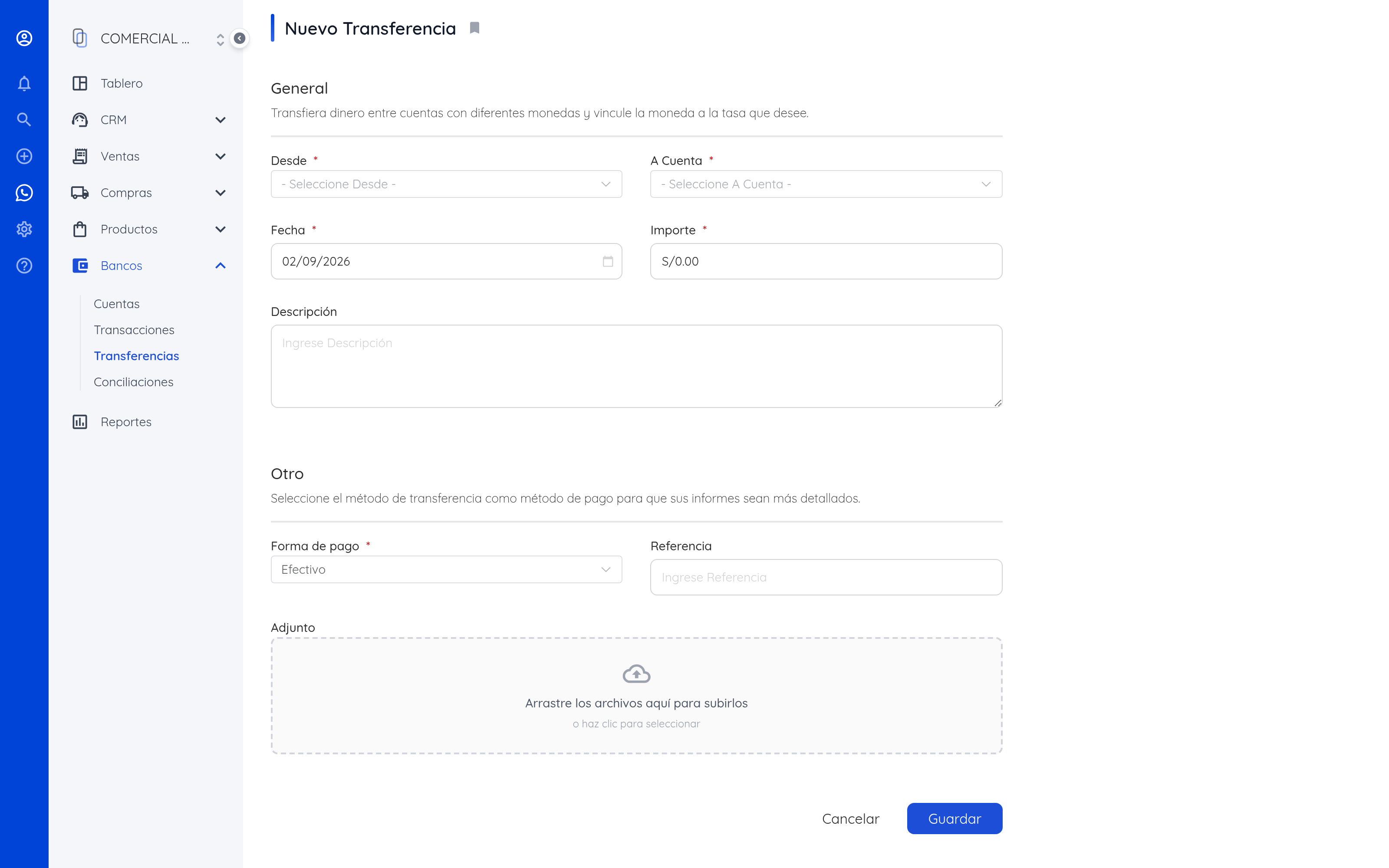 Nueva transferencia